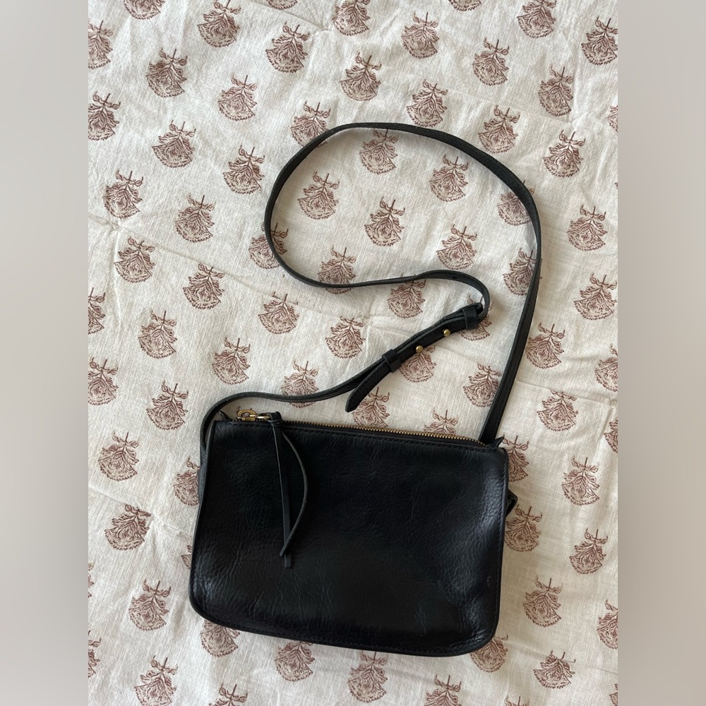 Madewell Black Leather Crossbody Bag